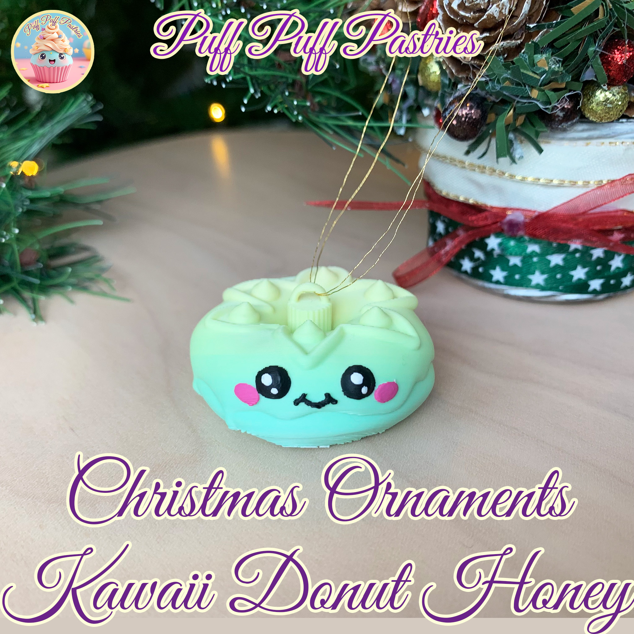 Christmas Ornaments Kawaii Donut Honey