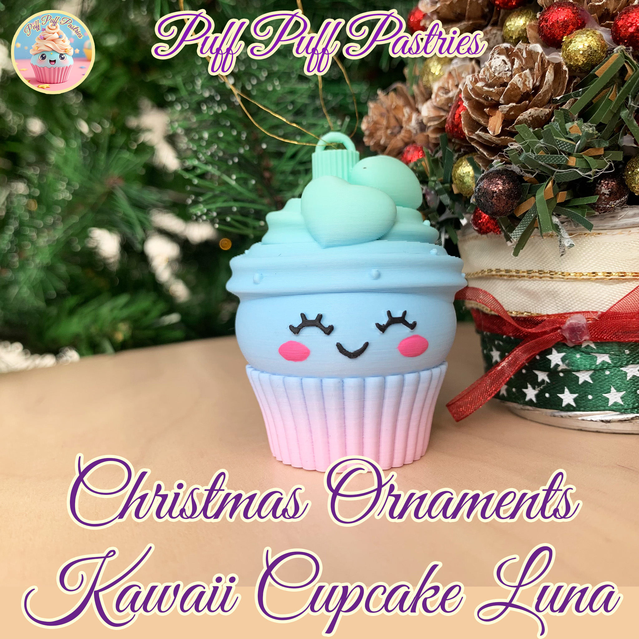 Christmas Ornaments Kawaii Cupcake Luna