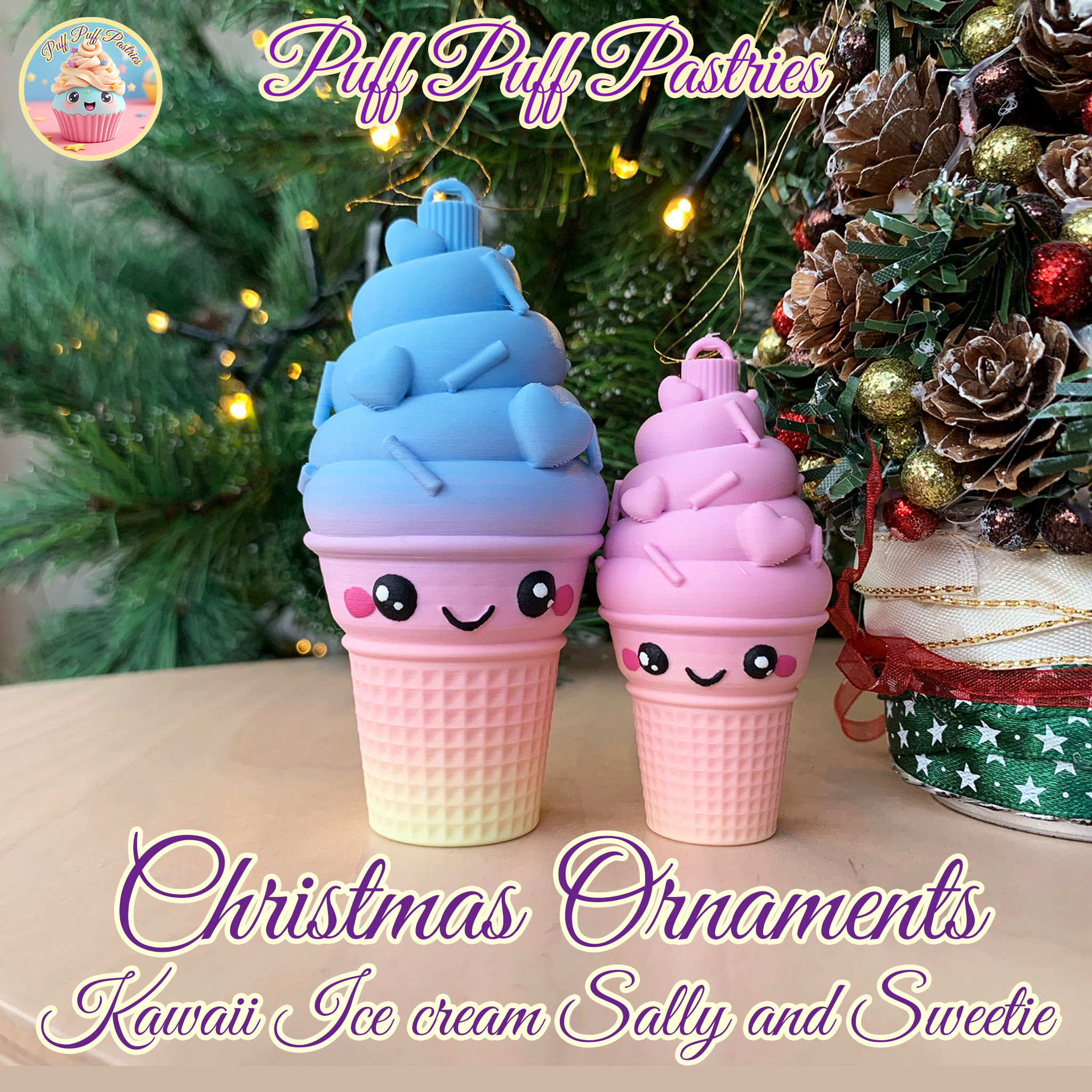 Christmas Ornaments Kawaii Ice cream Sally and Sweetie