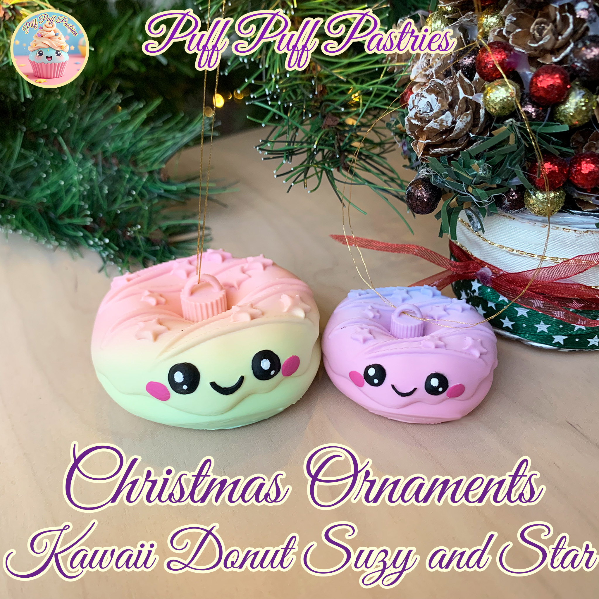 Christmas Ornaments Kawaii Donut Suzy and Star