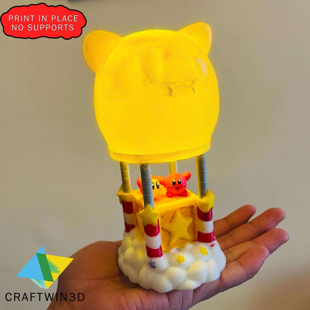 Star Kirby and Waddle Dee Light-Up Hot Air Balloon Creative Lamp