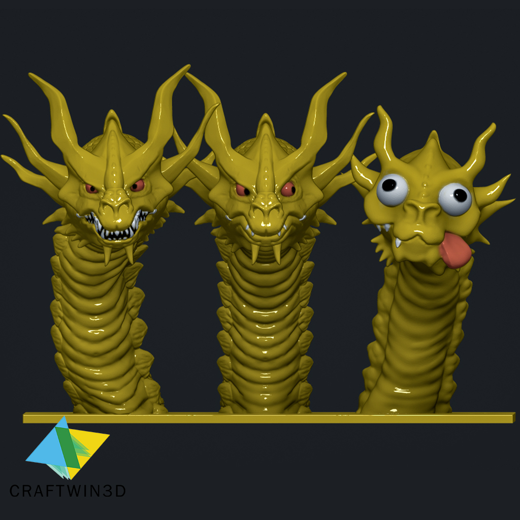 ? Print in Place Three-Headed Dragon Meme ! ?