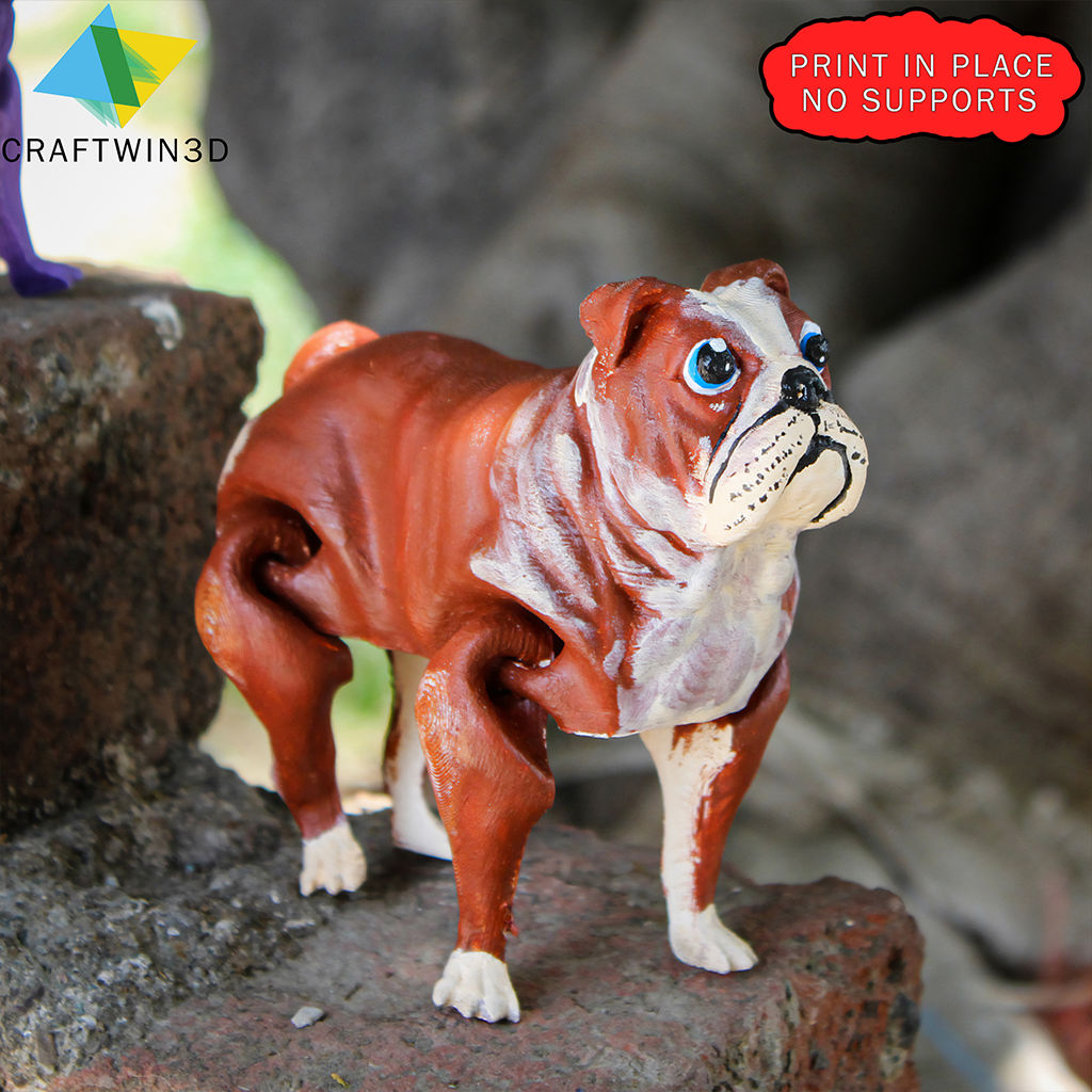Print in place flexy Bull dog no supports