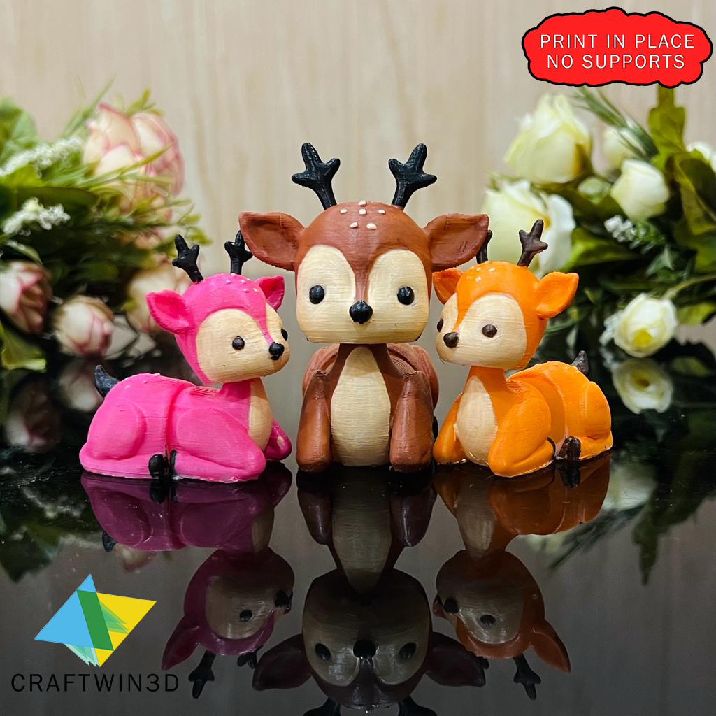 Cute Deer Articulated 3D Model ??