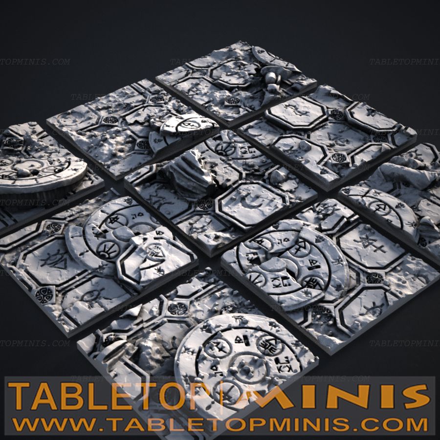 Ancient Ruins 25mmx25mm Square Base Toppers