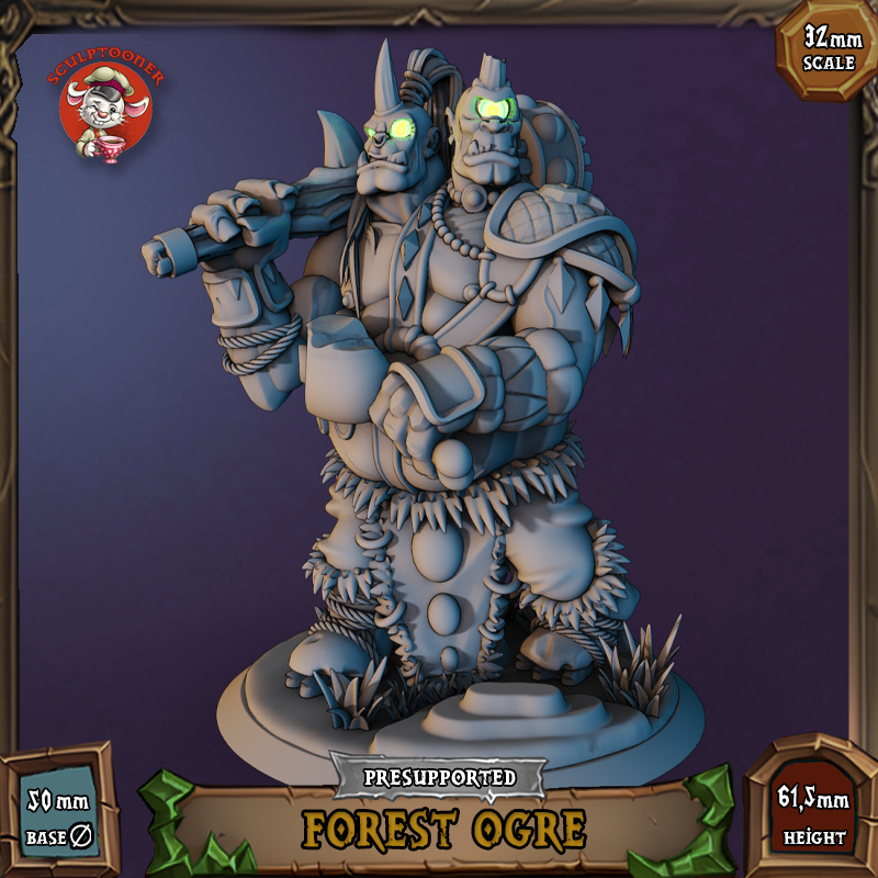 Forest Ogre - 32mm scale pre-supported miniature