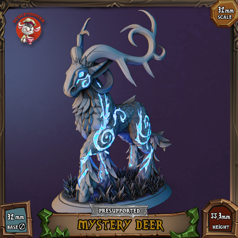 Mystery Deer - 32mm scale pre-supported miniature