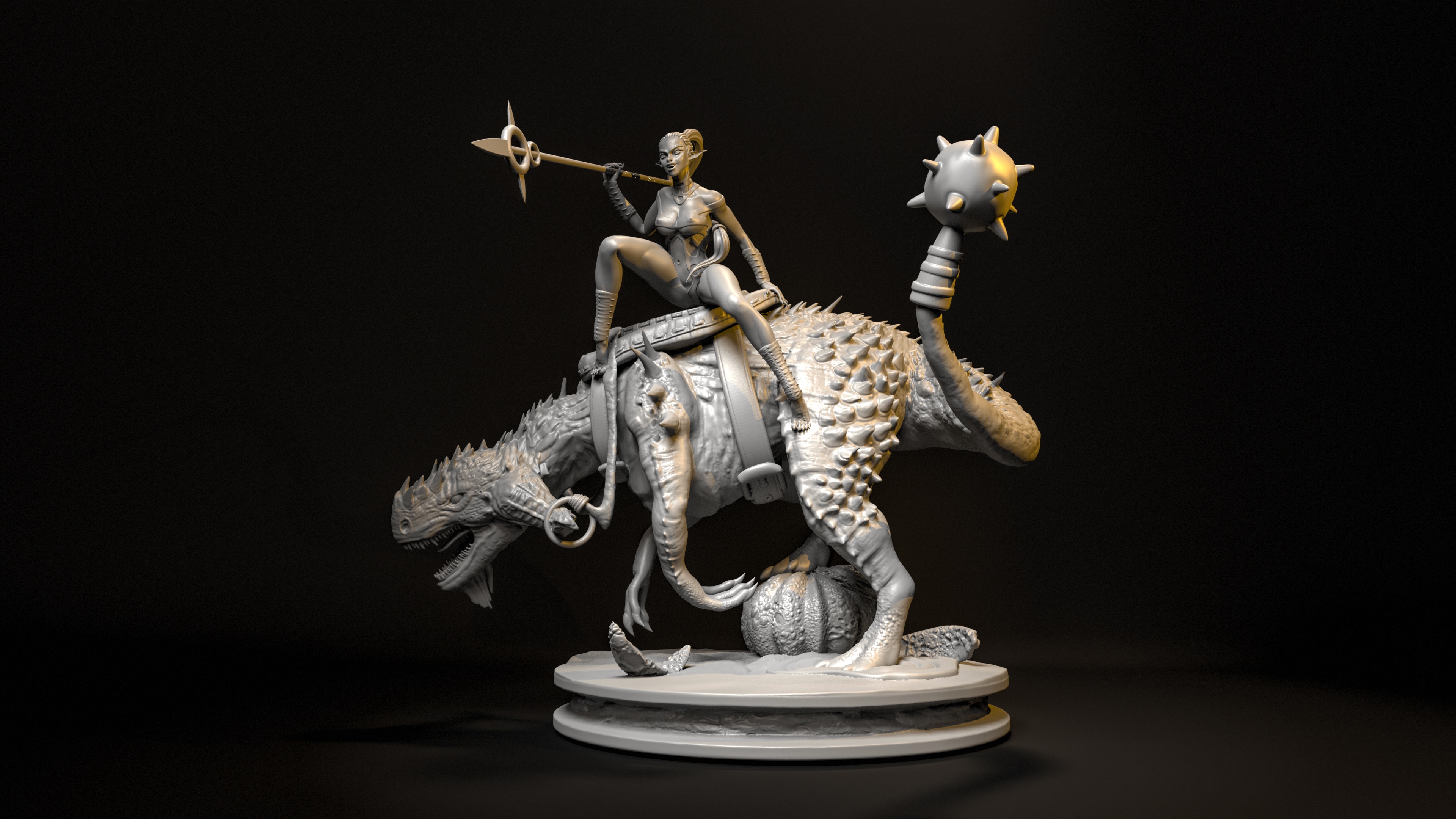 The Drow - Rauryn Dyrr and Lizard Mount Eslisk