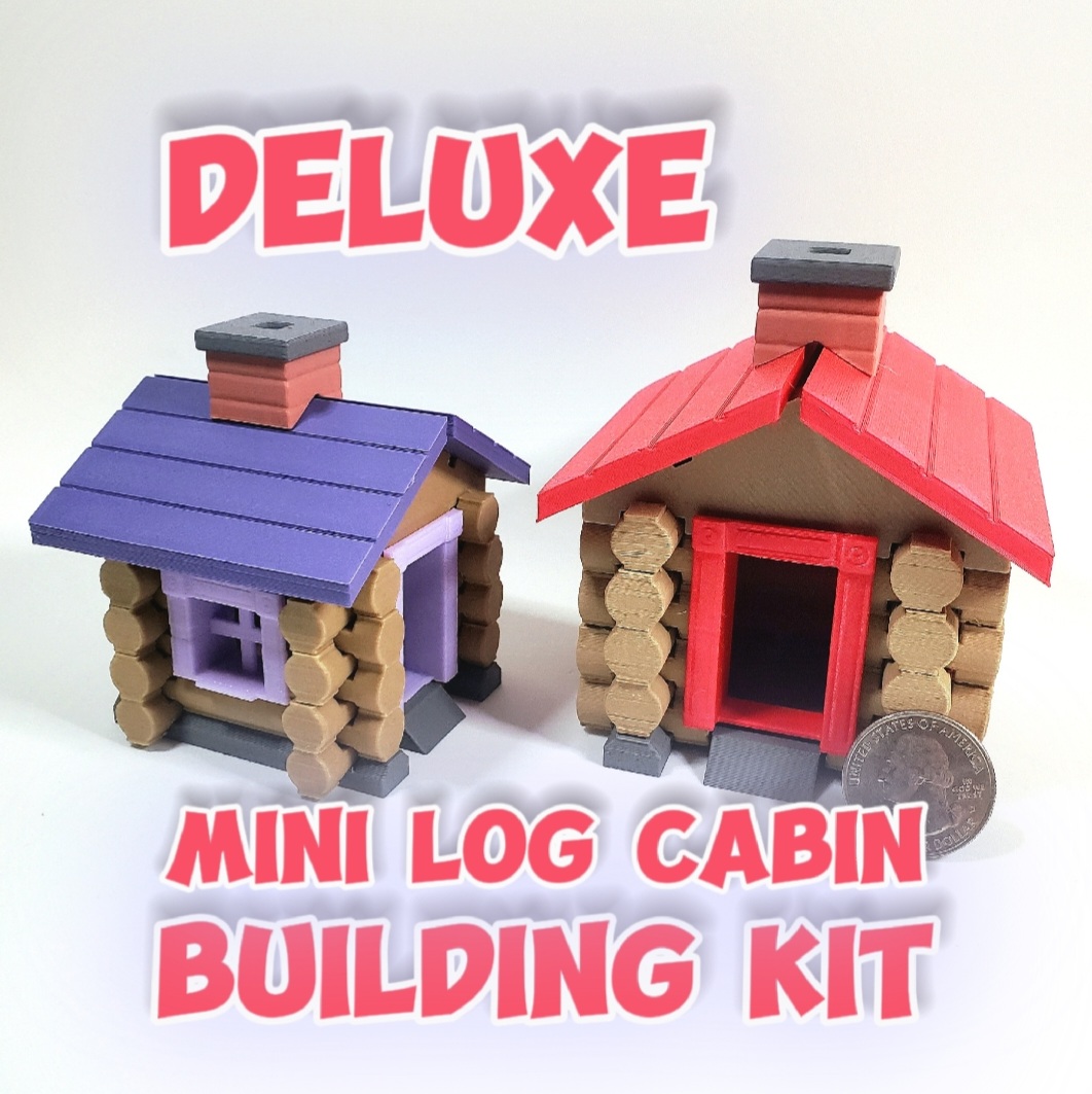 Deluxe Miniature Log Cabin :: Classic Building Toy Accessories