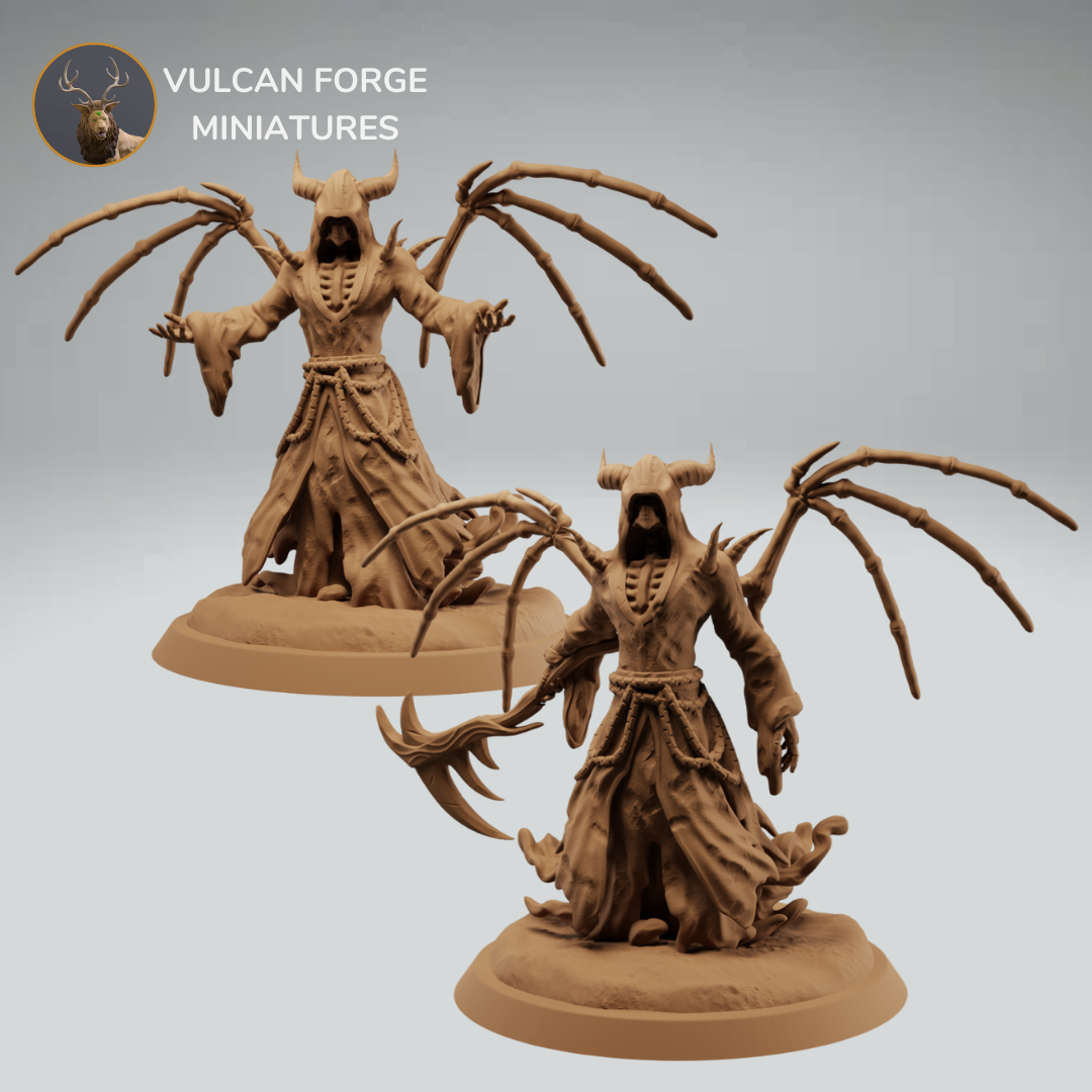 Lich undead skeleton ghost with wings - 2 models pre supported