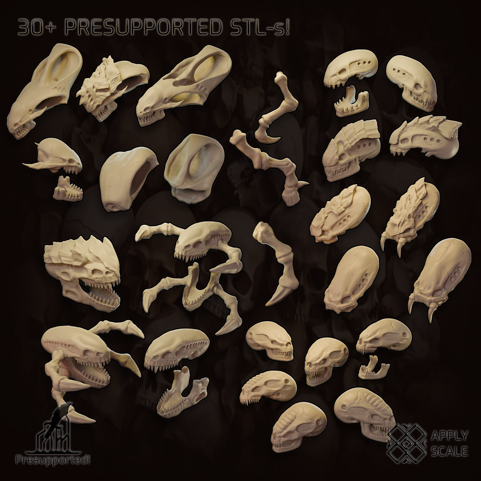 Alien xeno dragons skulls basing bits