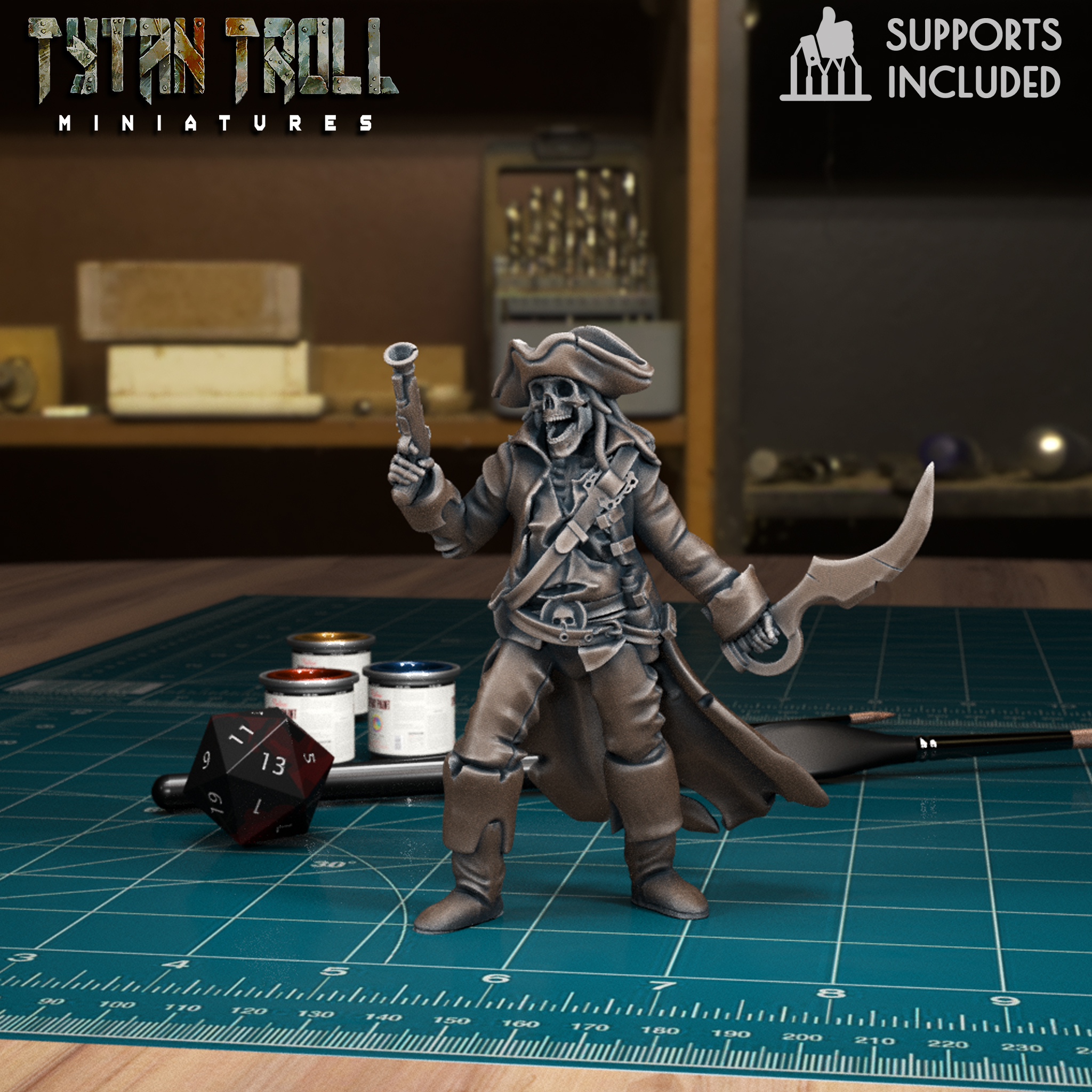 Skeleton Pirate Captain 01 [Pre-Supported]