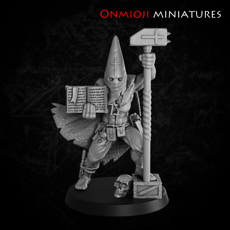 Fanatic with hammer and book