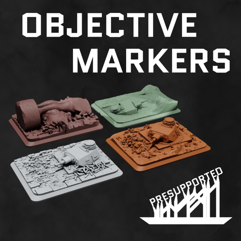 15mm WW2 Objective Markers - Perfect for Flames of War etc