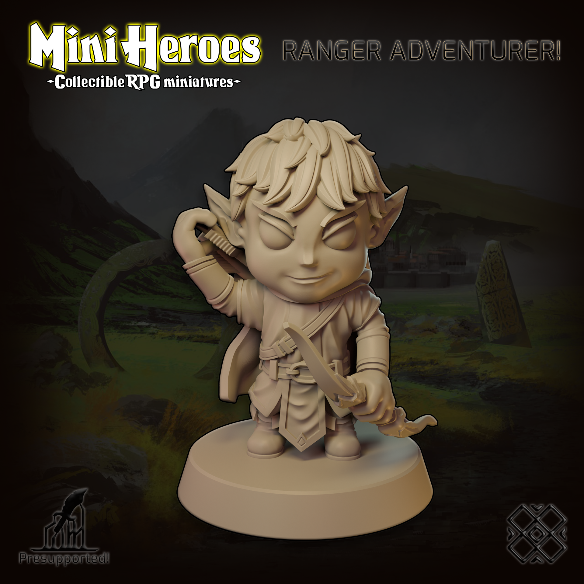 Mini Heroes - Collectible RPG Miniatures (Ranger, Archer, Chibi)