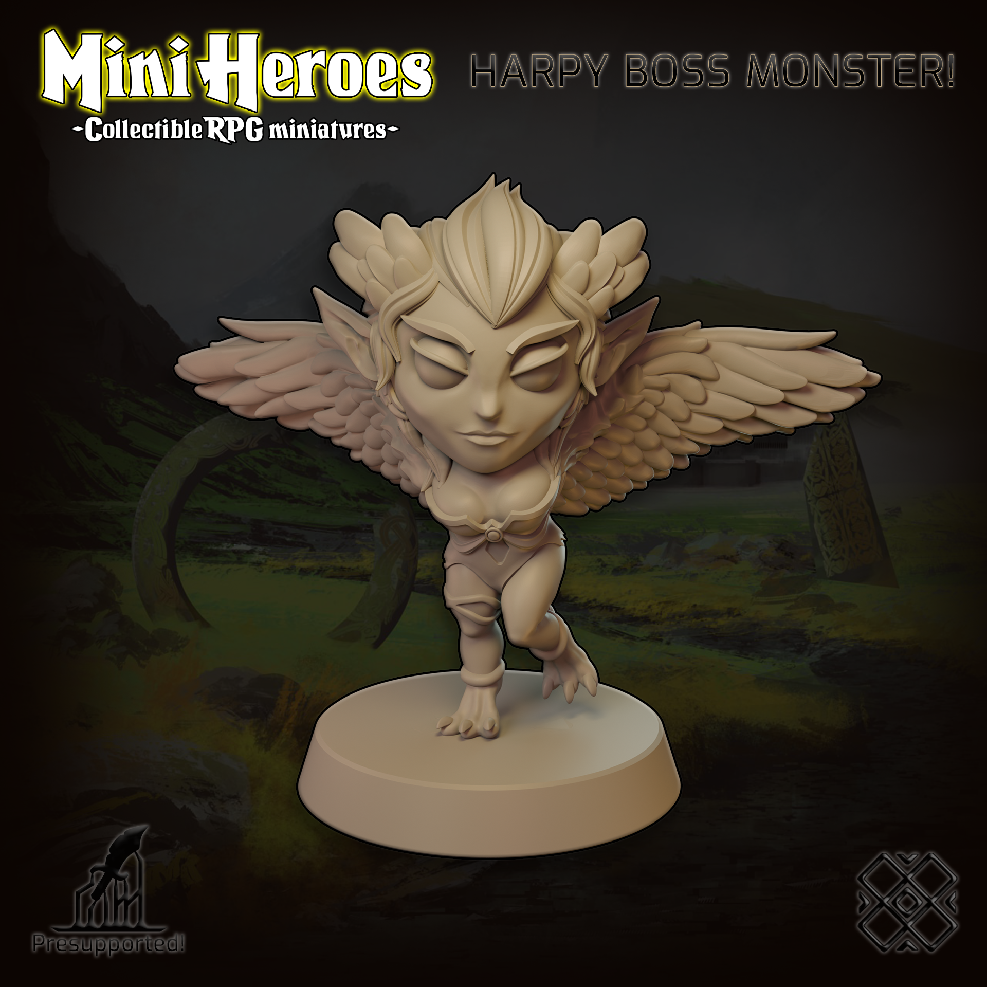 Mini Heroes - Collectible RPG Miniatures (Harpy, Encounter, Chibi)