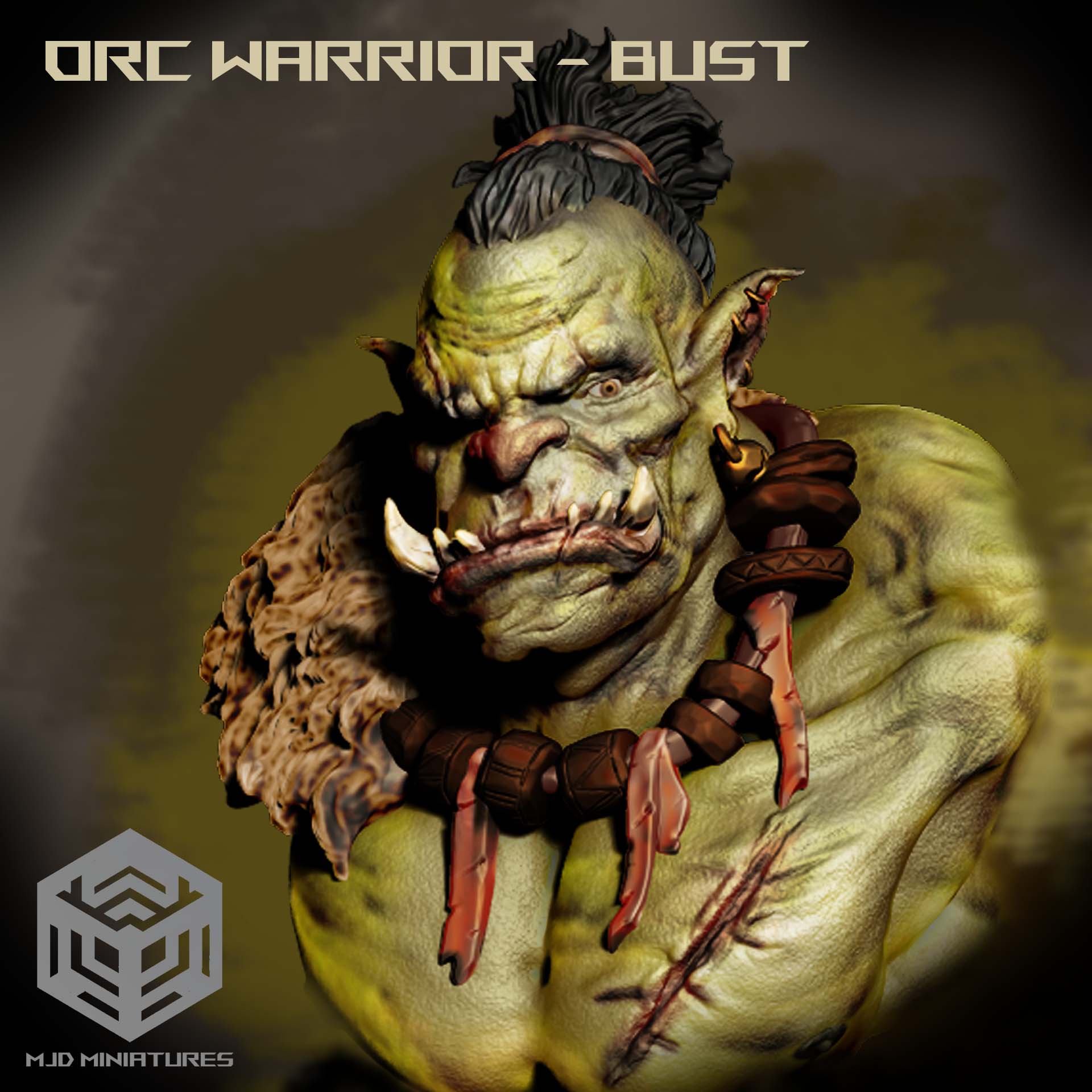 Orc Warrior Bust - PRESUPPORTED