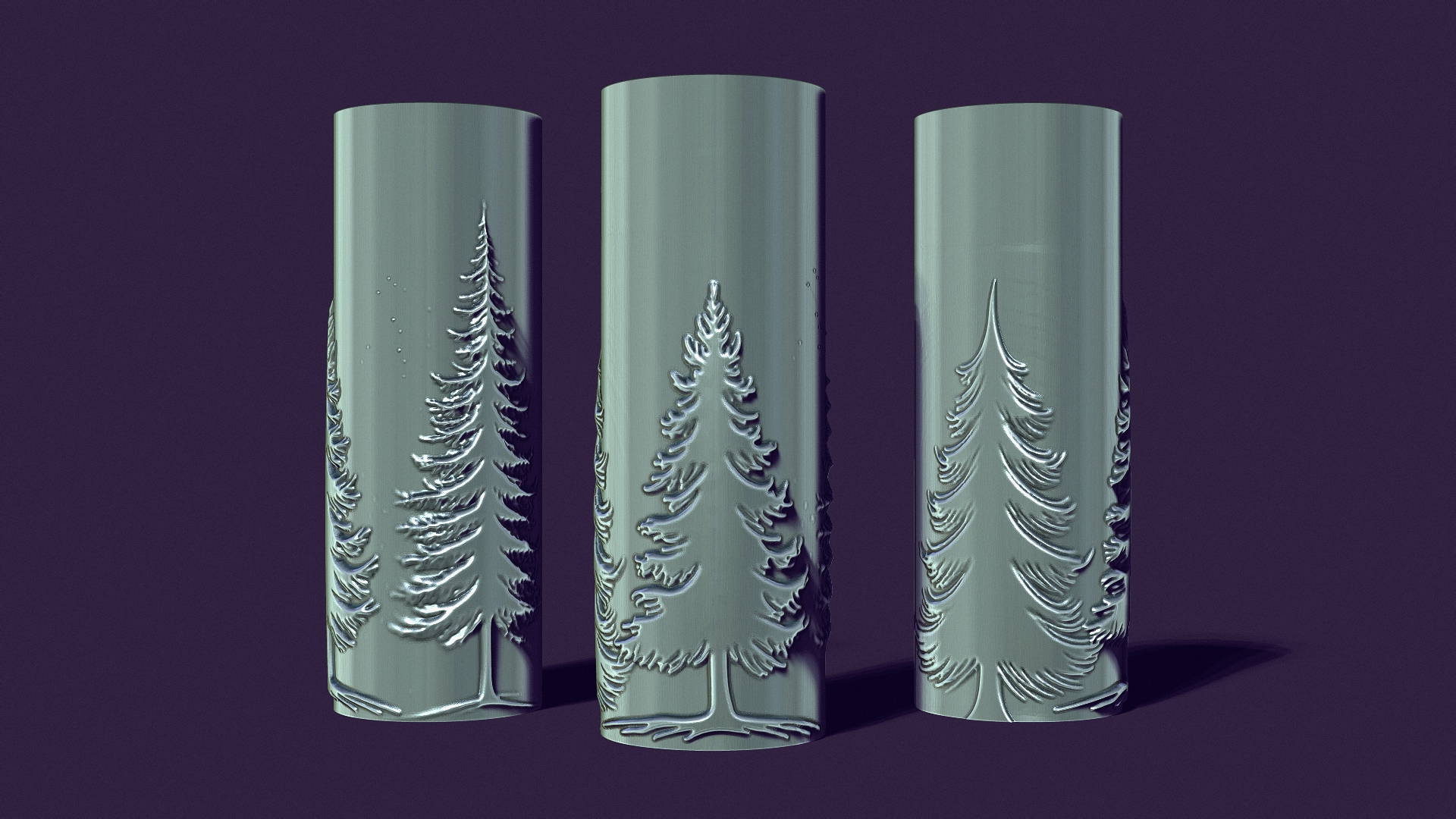 candle with a picture of fir trees