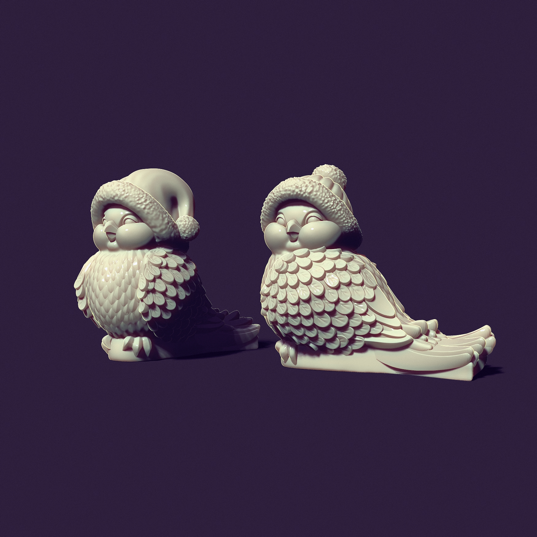 two bird tits for casting plaster