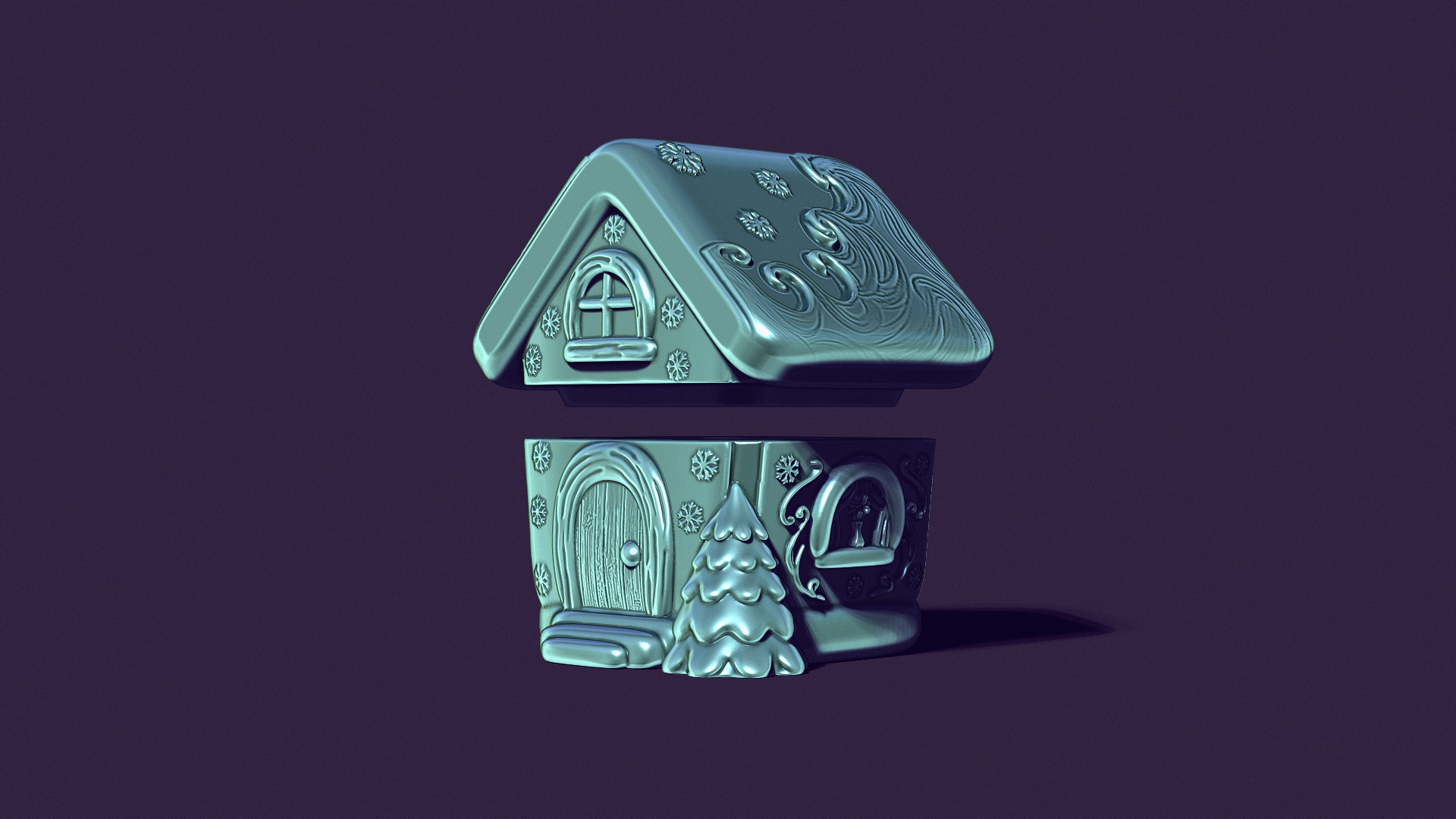 gingerbread house is a casket for casting gypsum