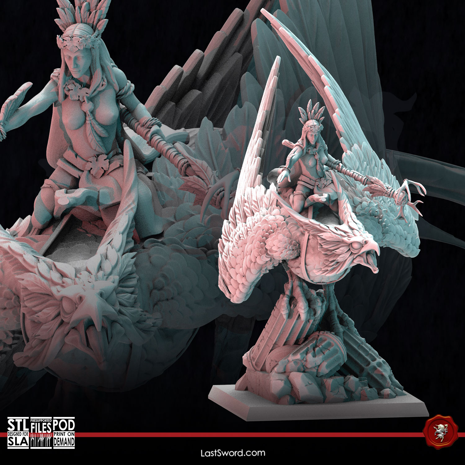 Spellsinger on Eagle | Pre-Supported | 30mm Fantasy