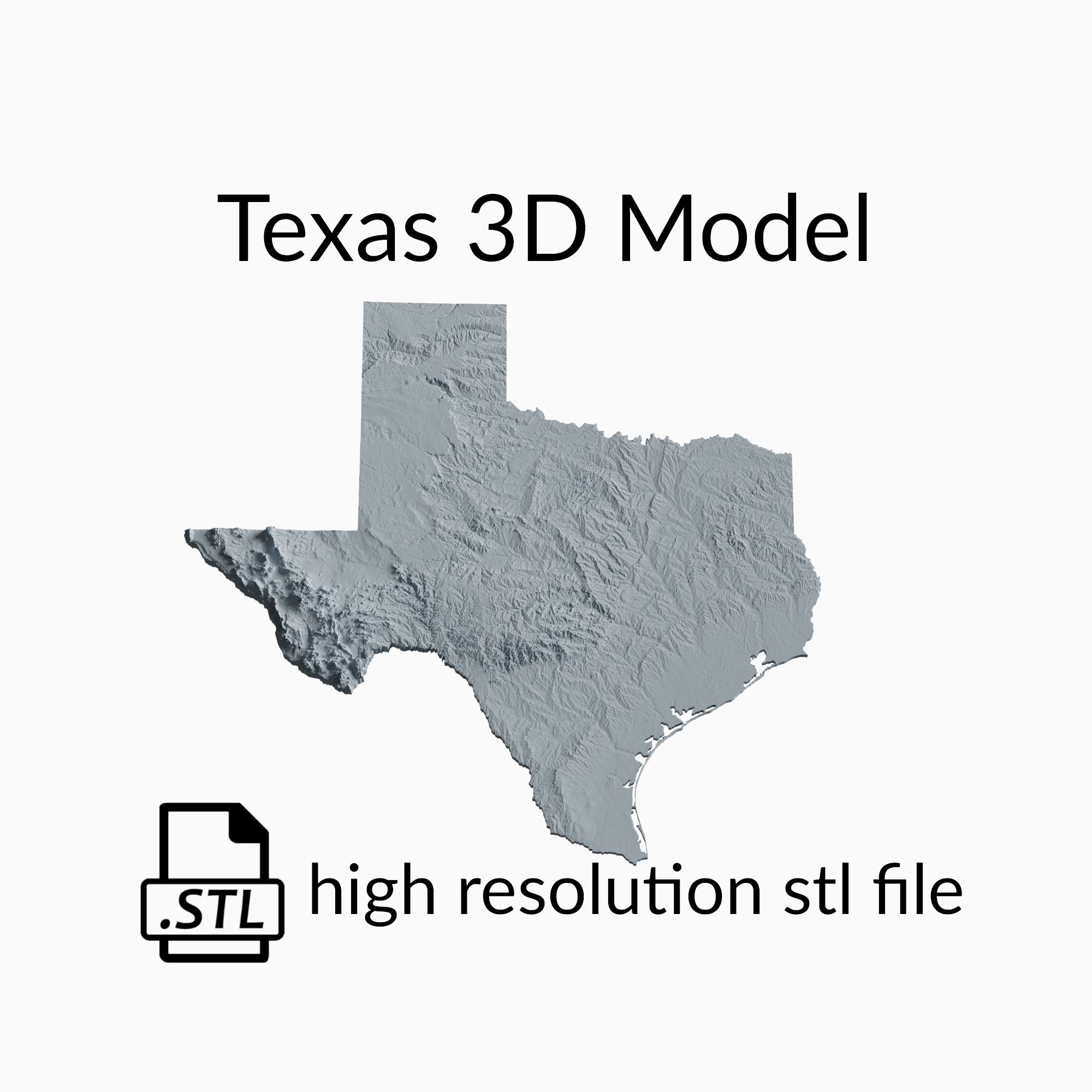 USA State of Texas Topographic Map - 3D Terrain Elevation - Relief Map - Topography of Texas