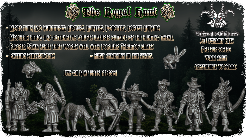 The Royal Hunt - Archers and Hunters STL Megapack