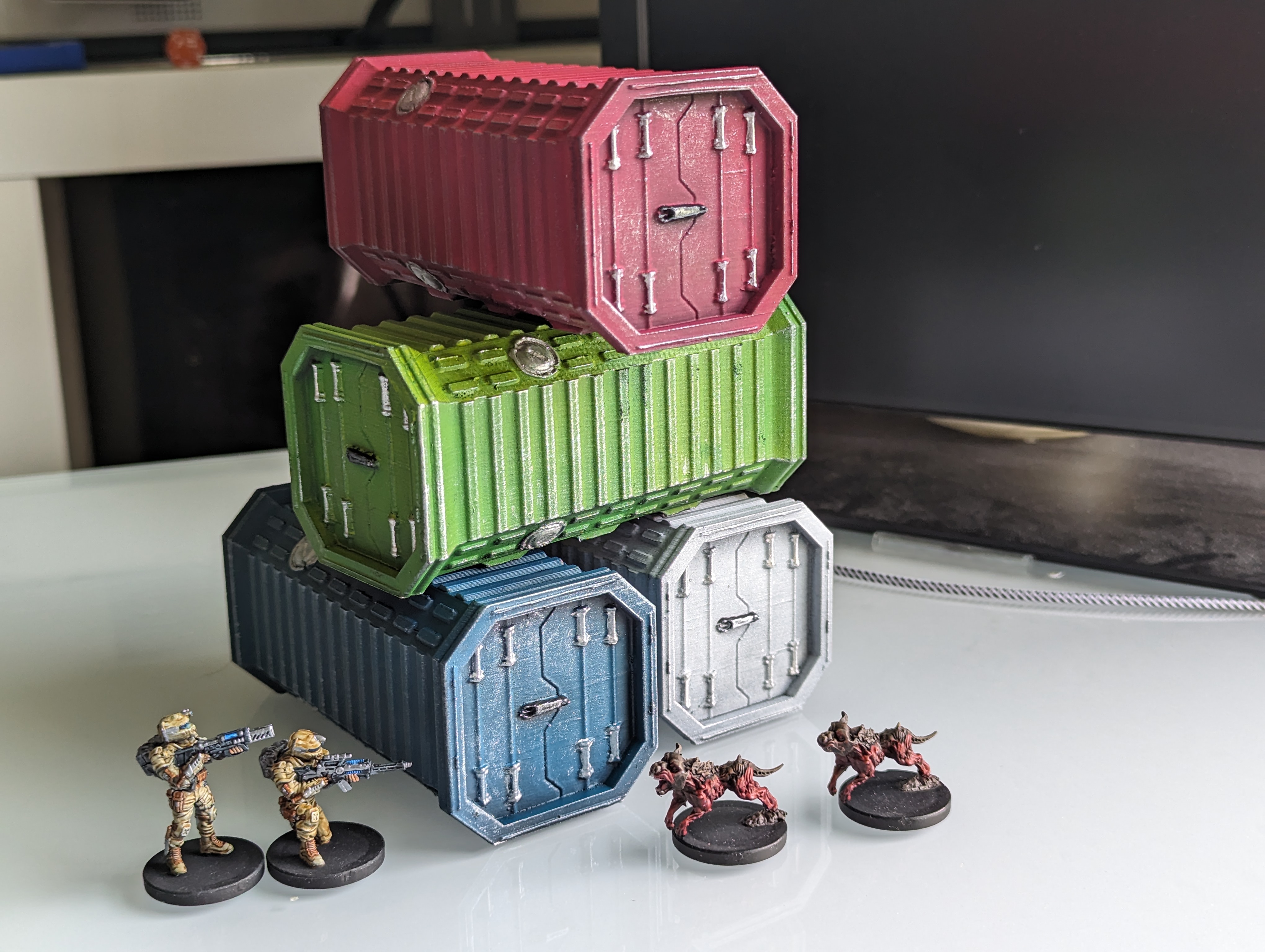 Sci-Fi and Modern Shipping Container Crates - Deadzone and Cyberpunk Compatible
