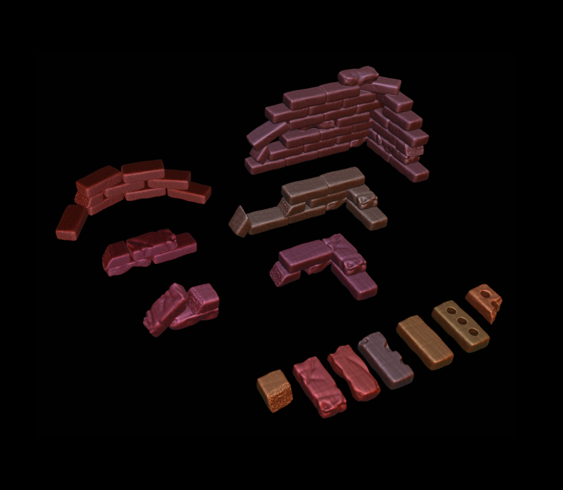 Miniature Basing Bricks & Rubble Brick Walls