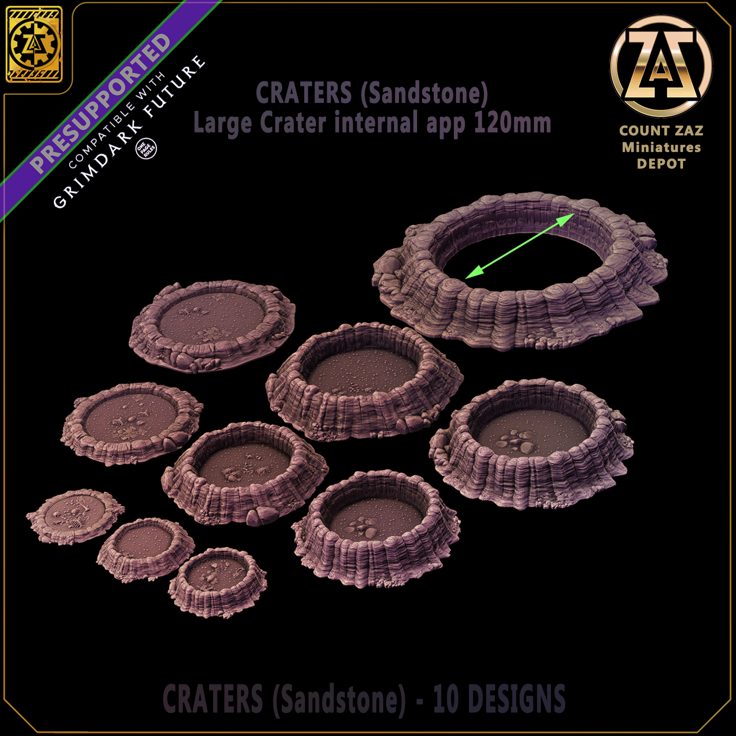 Craters - 10 Custom Craters for tabletop wargaming