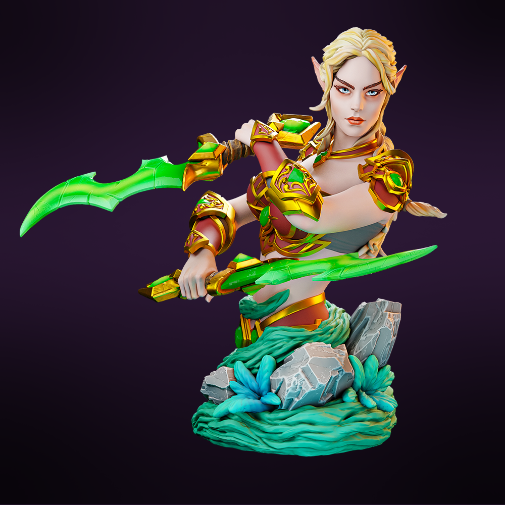 Leilah Sword Pose Busts