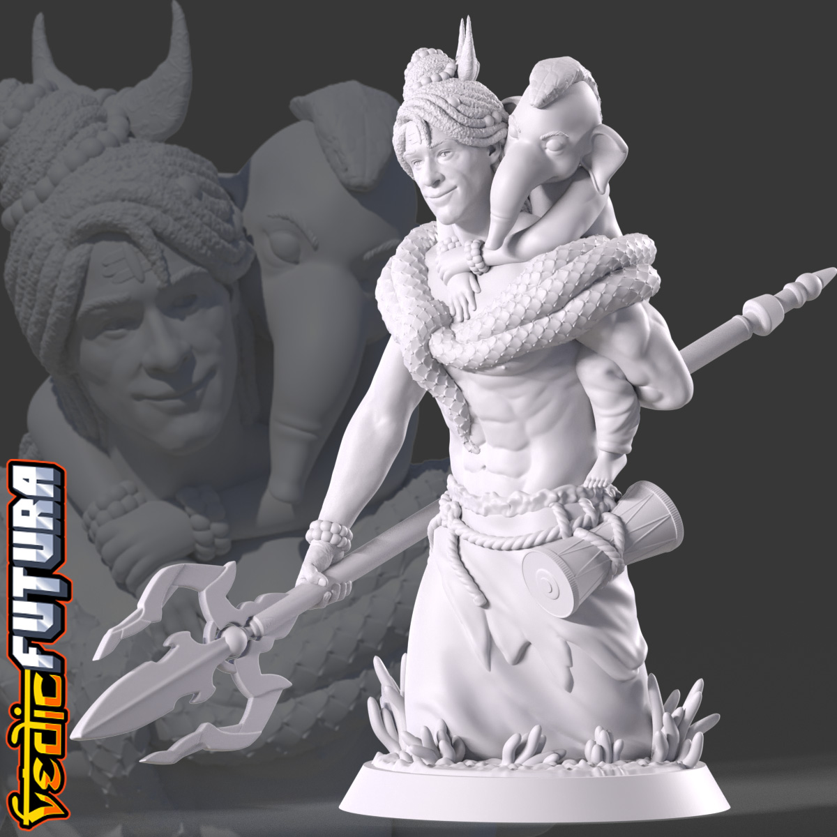 Shiva Lovingly Carries Son Ganesh