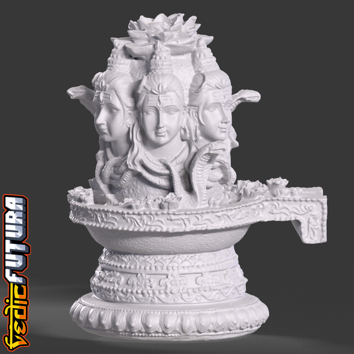 Three Headed Shiva Mukha Lingam