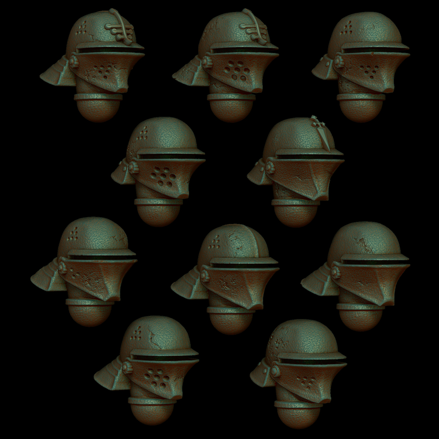 NOW PRESUPPORTED - GO-THICK - 10 Antioch Infantry Helmets - for Trench Wars ( Second UPDATE 06/12/24 LARGEST version now added)