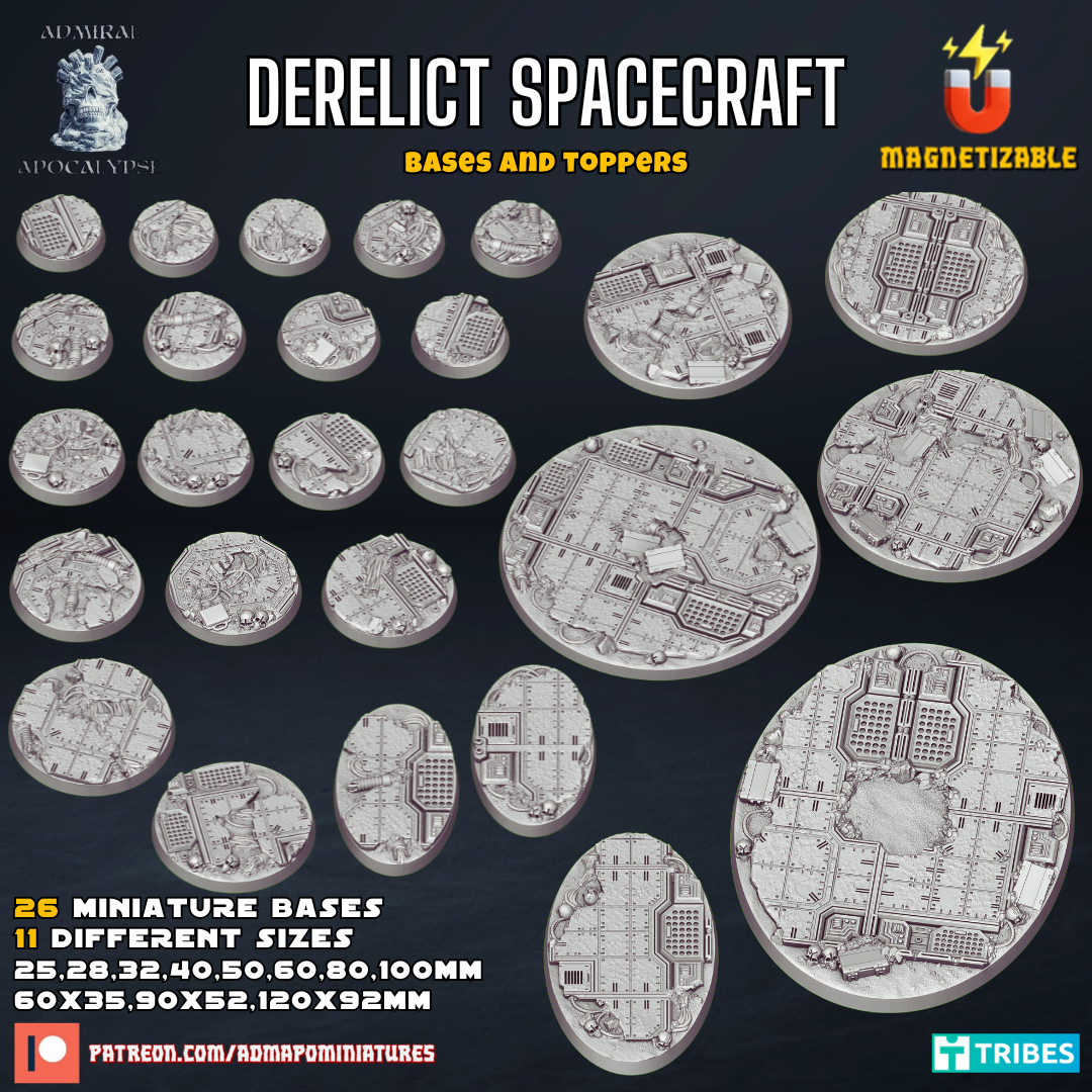 Derelict Spacecraft Bases and Toppers (Pre-supported)