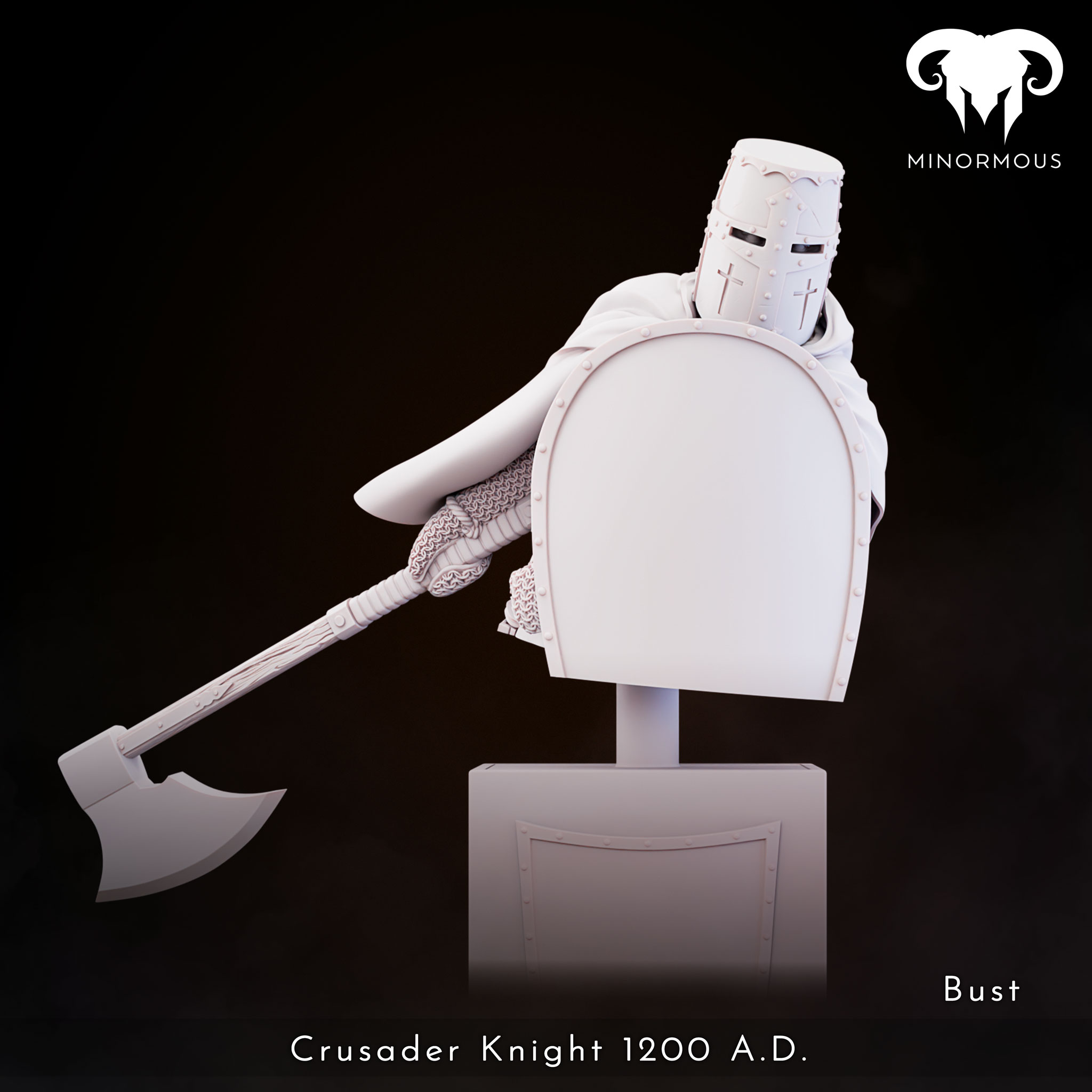 Bust - Crusader Knight 12th-13th CAD - Vigilant Sentinel