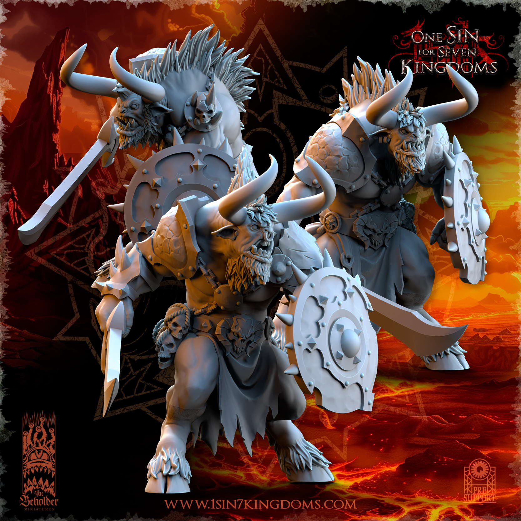 Realms of Mayhem Minotaurs with Sword and Shield