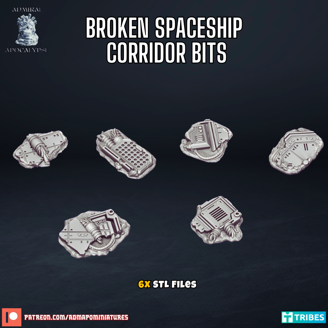 Broken Spaceship Corridors Panels (Pre-supported)