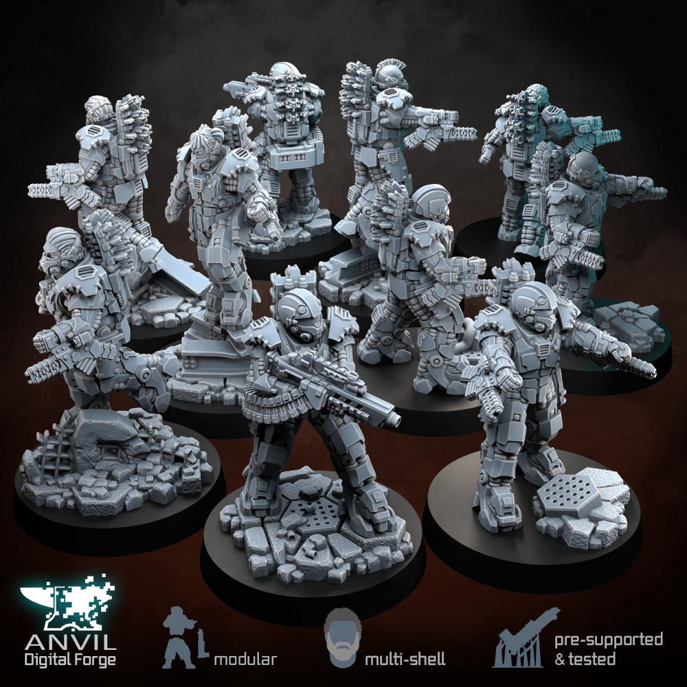 Republic Pulse Mechs (Afterlife PCR) - Modular Infantry for Skirmish Tabletop Wargames