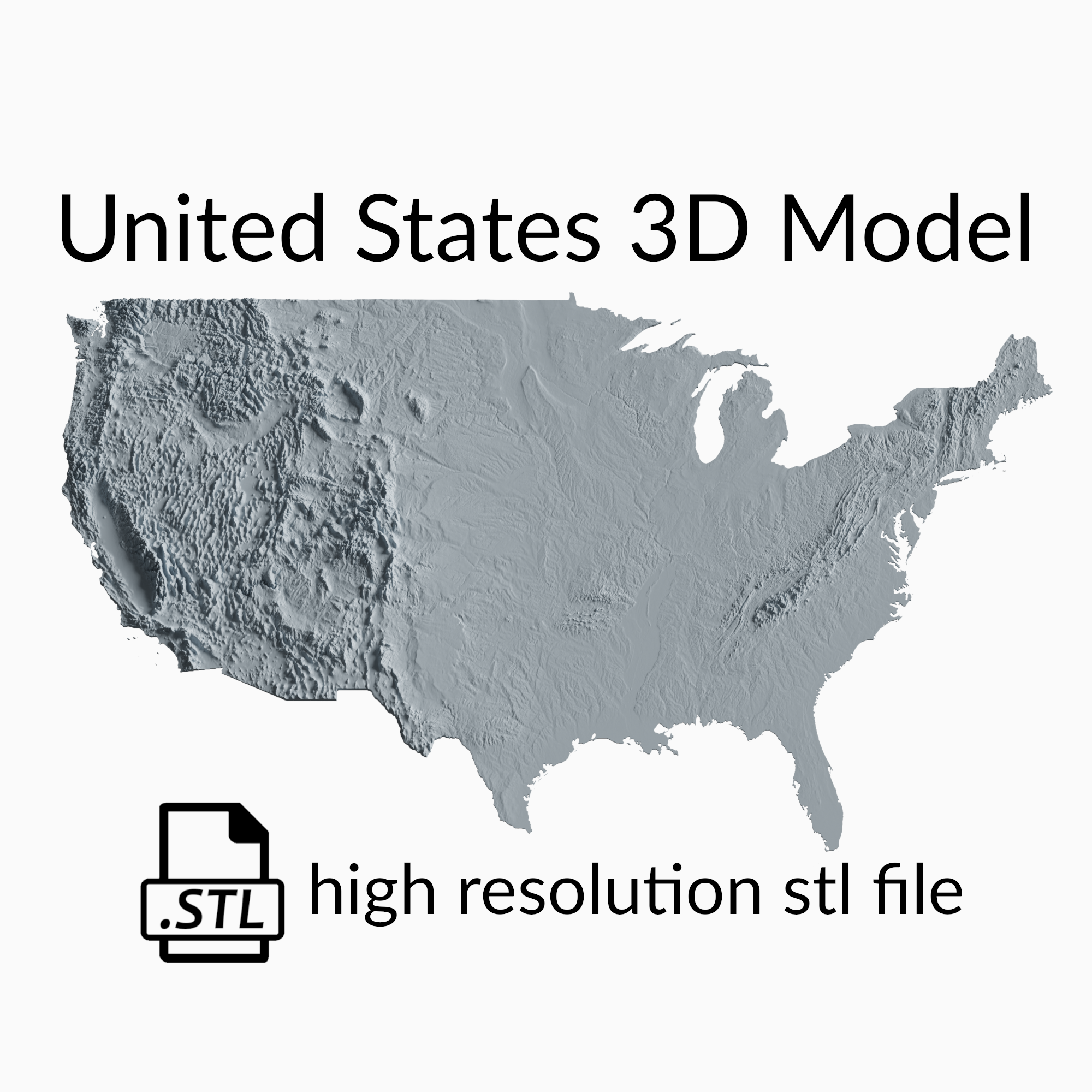 United States Topographic Map - 3D Terrain Elevation - Relief Map - Topography of USA