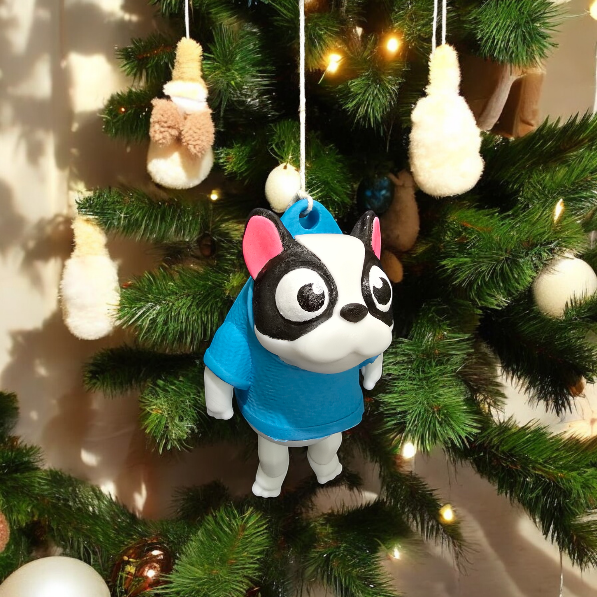 FrenchBullDog in a Jumper Christmas Ornament