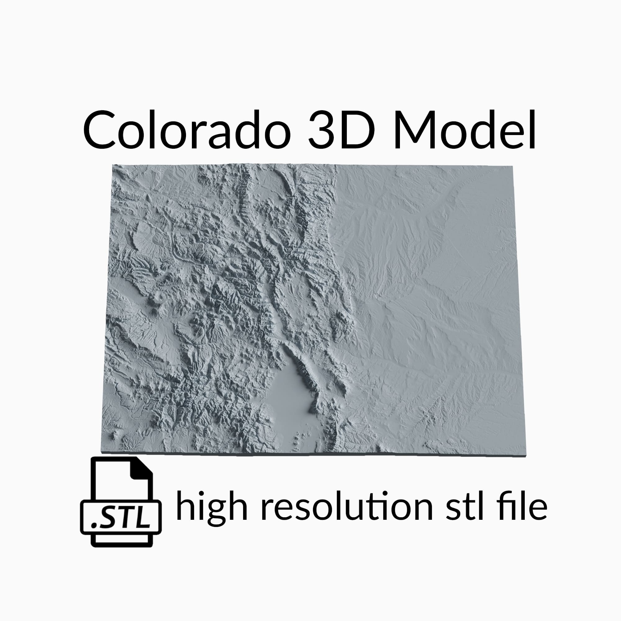 USA State of Colorado Topographic Map - 3D Terrain Elevation - Relief Map - Topography of Colorado