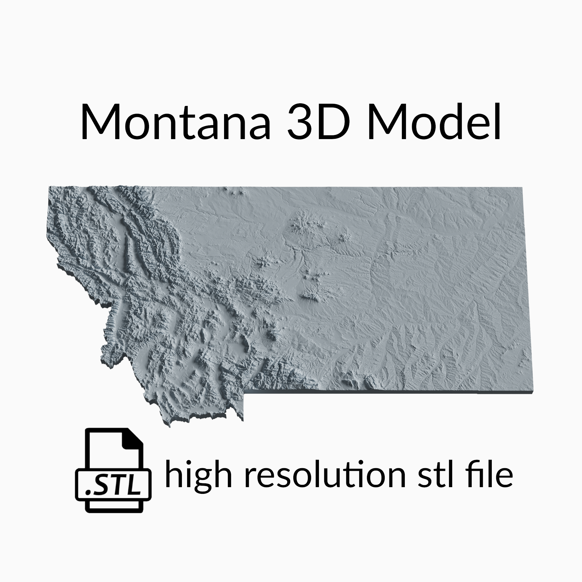 USA State of Montana Topographic Map - 3D Terrain Elevation - Relief Map - Topography of Montana