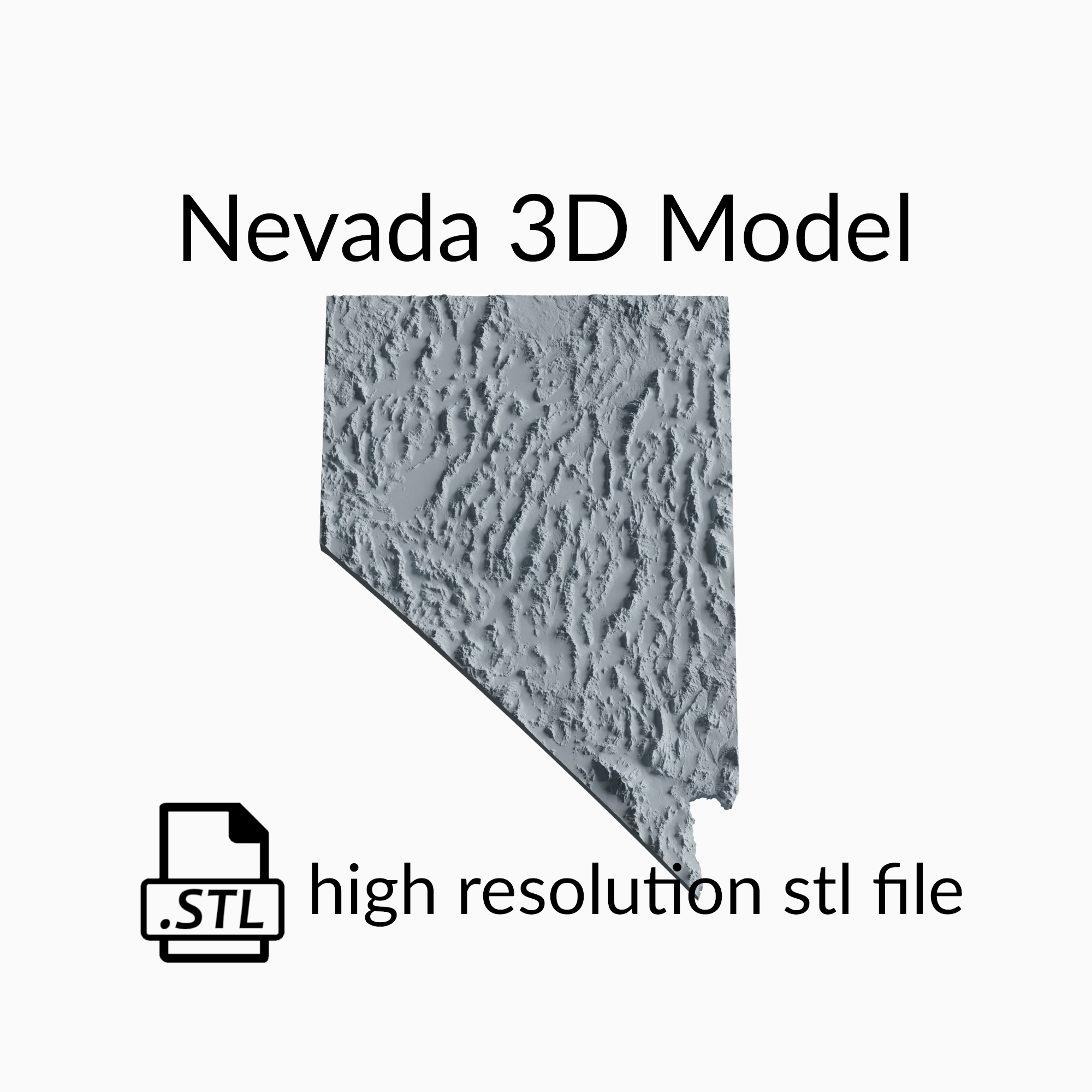 USA State of Nevada Topographic Map - 3D Terrain Elevation - Relief Map - Topography of Nevada
