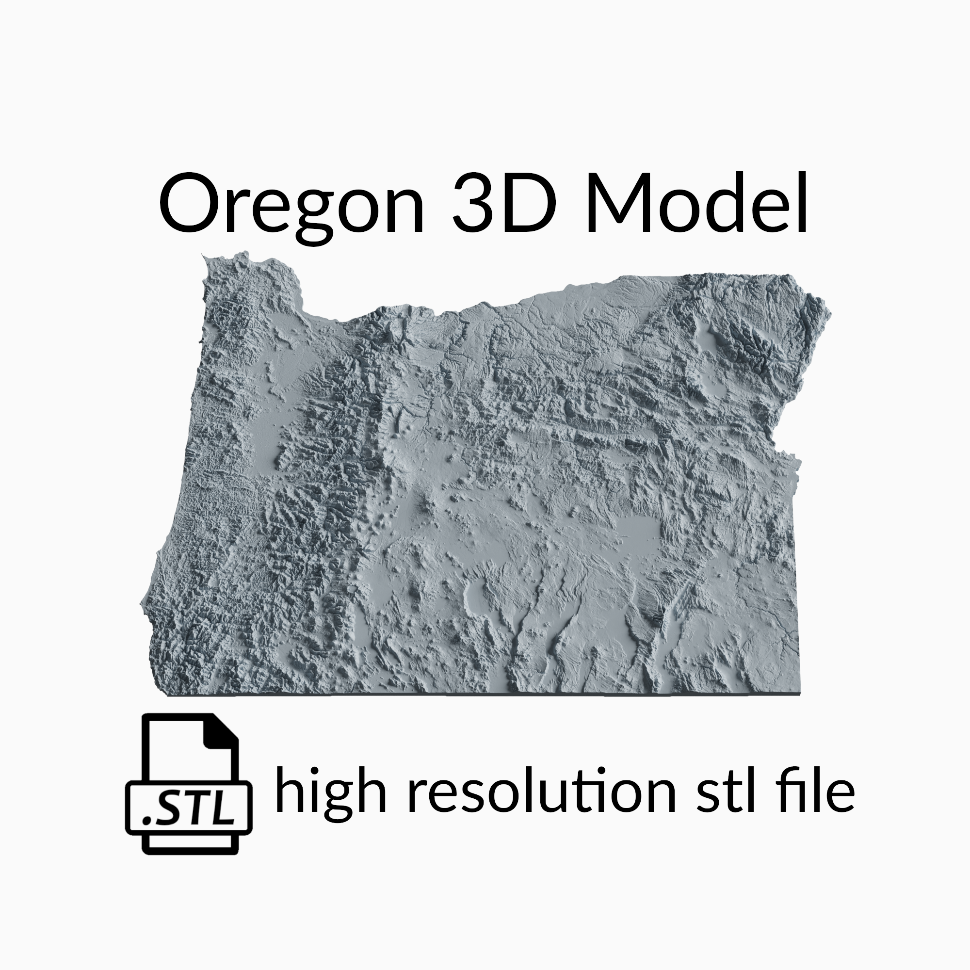 USA State of Oregon Topographic Map - 3D Terrain Elevation - Relief Map - Topography of Oregon