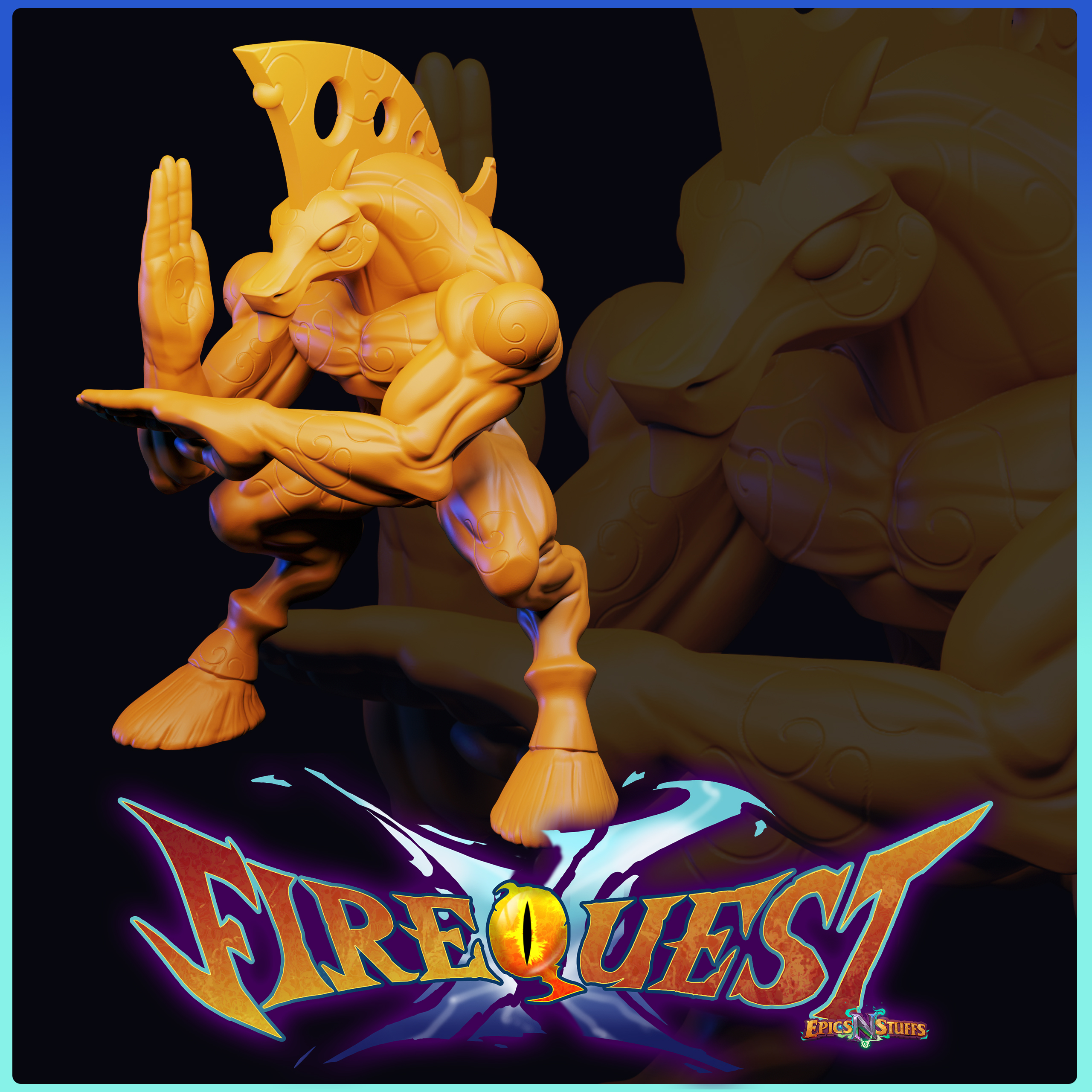 Stallion, Fire Quest II Miniature/Statue - Pre-Supported