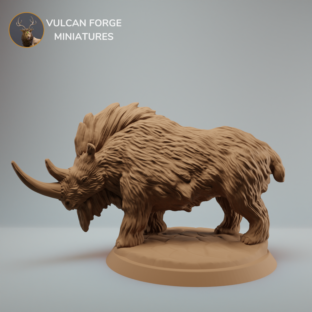 Woolly Rhino dnd miniature - pre supported