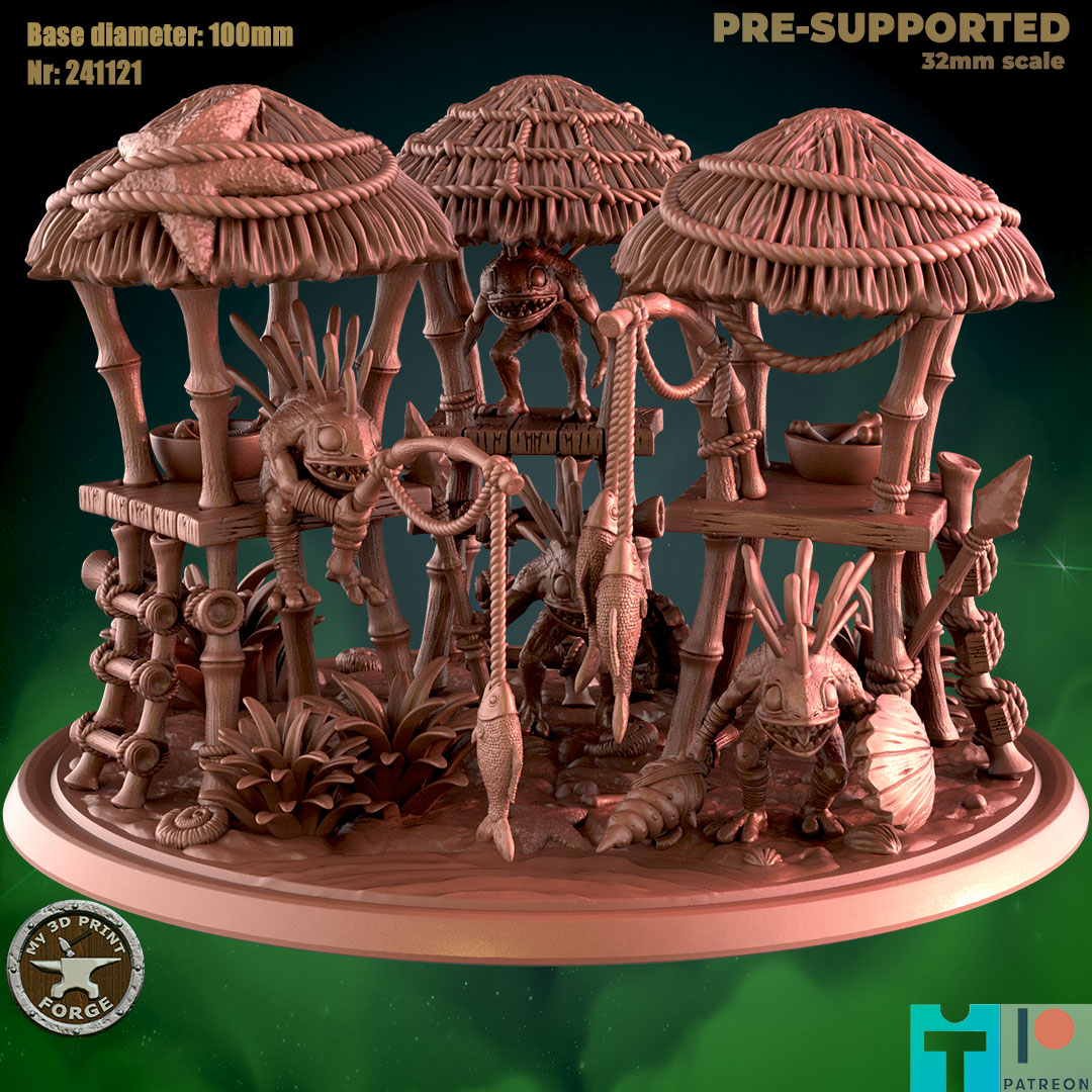 Big Murloc Fishing Huts Diorama