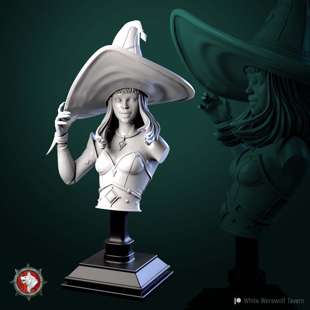 Witch bust pre-supported