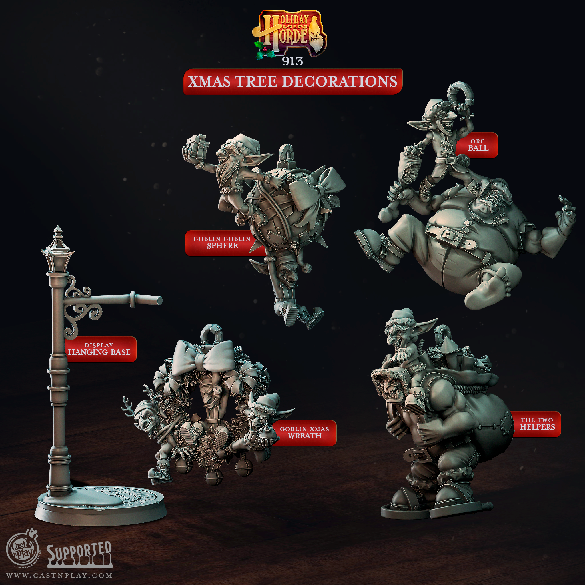 Xmas Tree Decorations (Pre-Supported) | Cast n Play